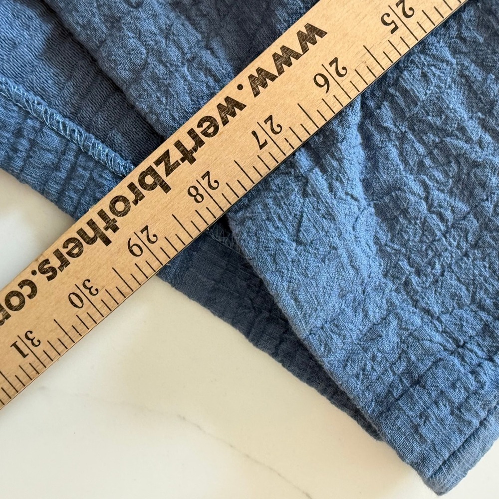 Zara Blue Cotton Crinkle Gauze Tie Front Long Sleeve Romper Cover Up Sz S - Picture 6 of 11